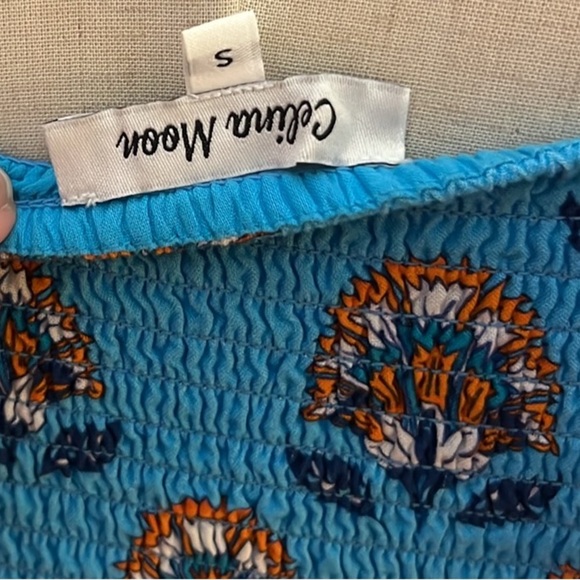 Celina Moon,Tuckernuck, Floral,Tiered, Lined Dres,Blue Patterned Dress, Size S - Picture 8 of 10